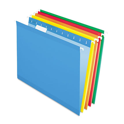 Pendaflex Bright Colors 1/5-Tab Hanging Folder, 25