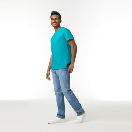 Gildan Heavy Cotton T-Shirt, Style G5000, Multipack, Tropical Blue (Pack of 3), M