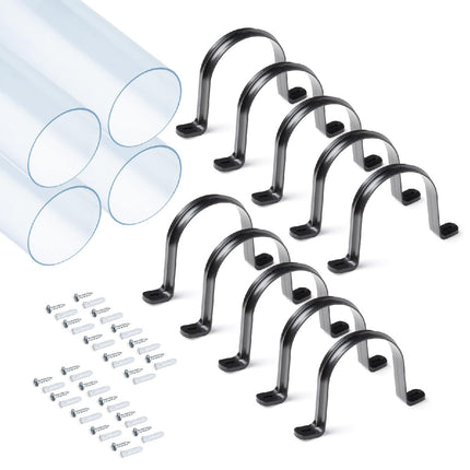 POWERTEC Clear PVC Pipe 4" x 36" Long, 4PK Plastic