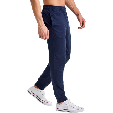Hanes Originals Cotton Joggers, Jersey Sweatpants for Men with Pockets, 30" Inseam, Athletic Navy, Medium