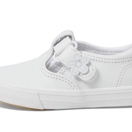 Keds Girl's Daphne (Toddler/Little Kid) Sneaker, White Leather, 6 Toddler