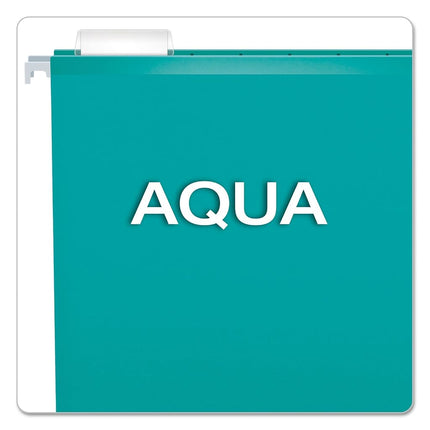 Pendaflex Hanging Folder, Aqua, 1/5 Tab, Letter, 25 Box, 4152 1/5 AQU