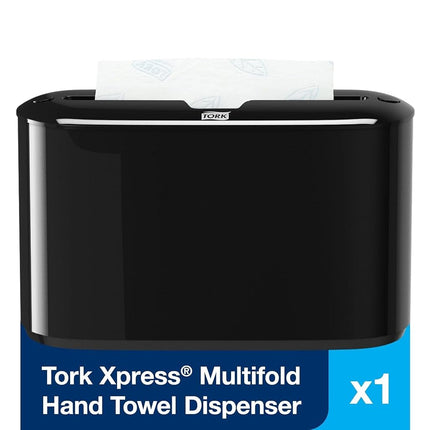 Tork 302028 Xpress Countertop Multifold Hand Towel Dispenser, Black