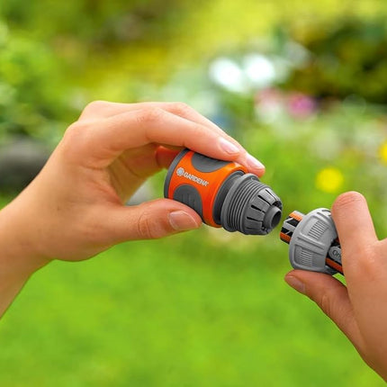 Gardena Hose Connector 13 mm (1/2 inch) and 15 mm (5/8 inch): Connectors for the Hose Start, Grip Wells, Easy Installation, Packed (18215-20)
