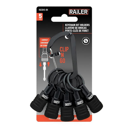 Railer Bit Holder Keychain 5pc - 1/4 inch Hex Shan