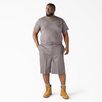 Dickies Men's 13 Inch Loose Fit Multi-Pocket Work Short, Silver, 34