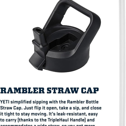 YETI Rambler 18 oz Bottle, Vacuum Insulated, Stainless Steel with Color Matching Straw Cap, Sea View