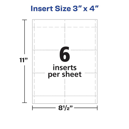 AVERY Customizable Name Badge Inserts for Name Tag Holders, 3" x 4", White, Laser/Inkjet Printable, 300 Total (5392)