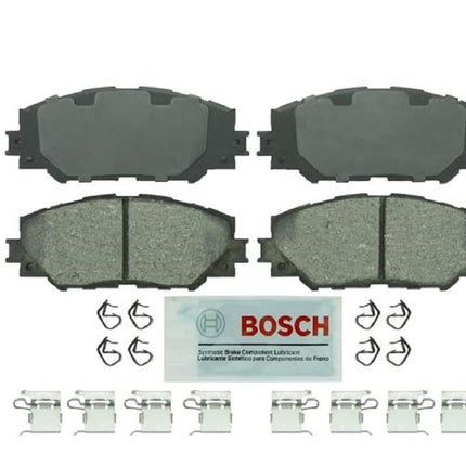 BOSCH BE1210H Blue Ceramic Disc Brake Pad Set With Hardware - Compatible With Select Lexus HS250h; Pontiac Vibe; Scion xB, xD; Toyota Corolla, Matrix, Prius V, RAV4; FRONT