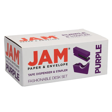 JAM PAPER Office & Desk Sets - 1 Stapler & 1 Tape Dispenser - Purple - 2/Pack