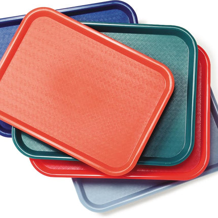 Bandeja de cafetería Carlisle FoodService Products Cafe de comida rápida con superficie estampada para cafeterías, comida rápida y comedor, plástico, 16.31 x 12.06 x 0.7 pulgadas, gris, (paquete de 24)