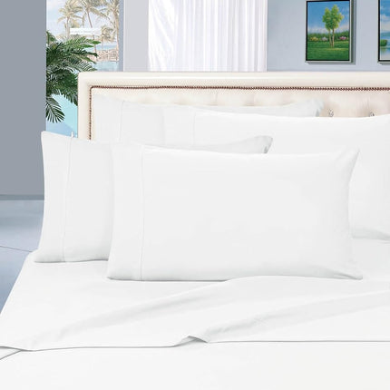 Elegant Comfort 1500 Thread Count Egyptian Quality 4 Piece Wrinkle Resistant Luxurious Sheet Set, Twin, White