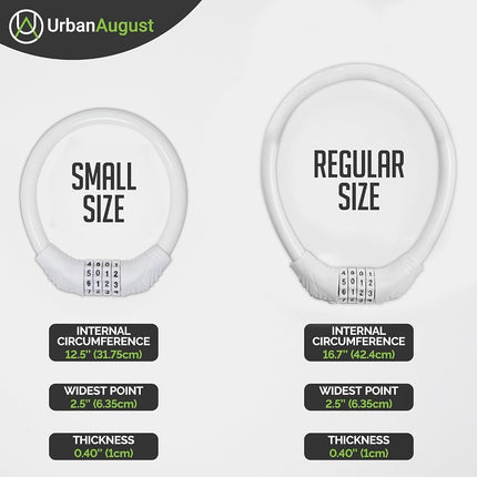 Urban August Original Fridge Lock: Multi-Functional Cable Combination Lock, for French-Door Refrigerators and Cabinets (Small, White - Two Pack)