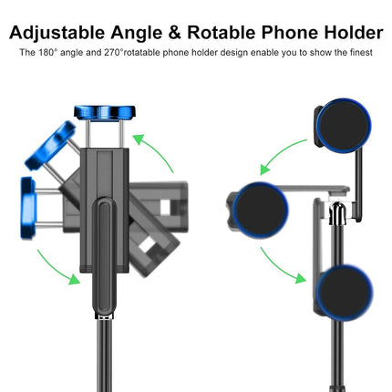 ATUMTEK Selfie Stick Tripod, 3-in-1 Extendable Aluminum Phone Tripod with Detachable Bluetooth Remote, Compatible with iPhone 17/16/15/14/13/12/11/11 Pro/XS Max/XR and Samsung Smartphones, Blue