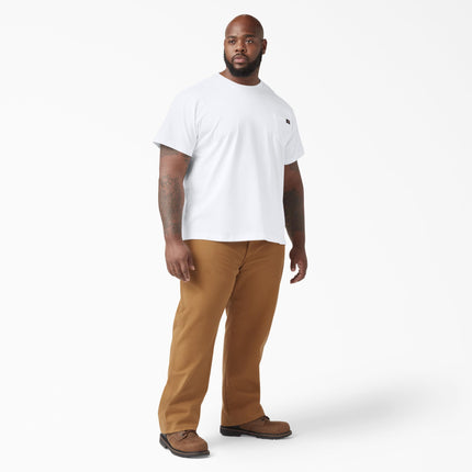 Dickies Camiseta de manga corta de cuello redondo de peso pesado para hombre, talla grande, blanco, 3X-Large Tall