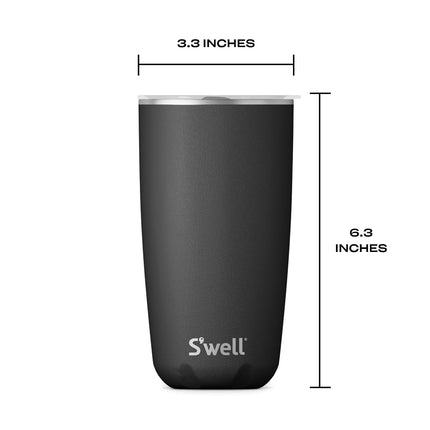 S'well Stainless Steel Tumbler with Clear Slide-Open Lid - 18 Fl Oz - Onyx - Triple-Layered Vacuum-Insulated Containers Keeps Drinks Cold for 12 Hot for 4 Hours - BPA-Free Water Bottle