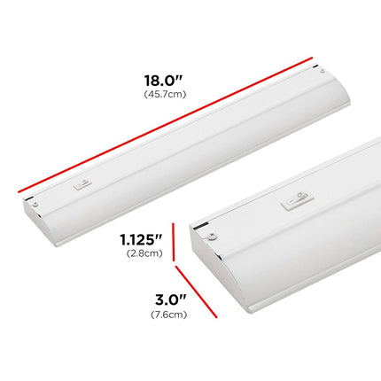 UltraPro, luces bajo encimera cableadas de 18 pulgadas, solo encendido/apagado, blanco cálido 2700K, iluminación bajo encimera, luces bajo mostrador para cocina 44110