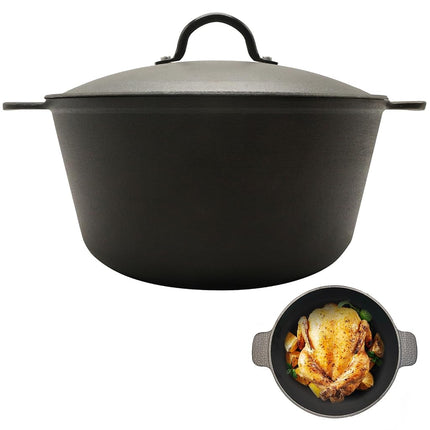 KOOMADE Dutch Oven Pot with Lid- 5.2 Quart Enameled Cast Iron Round Dutch Oven Stockpot With Dual Handles- Oven Safe up to 500°F, Heavy Duty Nonstick Cookware Safe for Bread Baking, Stews, Braising