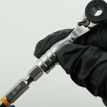 711L Mini Ratchet Wrench - World's Smallest 1/4 Inch Ratchet Wrench For Tight Spaces- Connect to Any Hex Head Extentions to Meet Your Needs