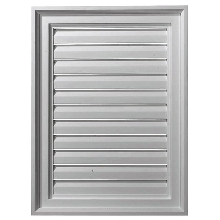 Ekena Millwork GVVE18X14F Gable Vent, 18" W x 14" H, Factory Primed White
