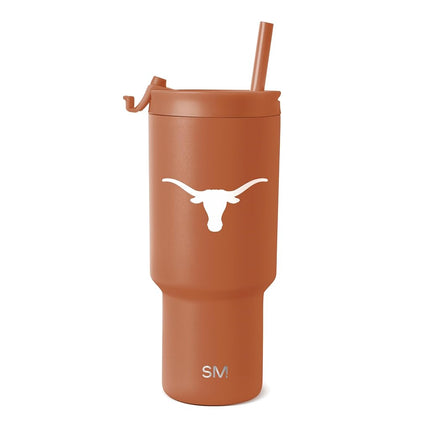 Simple Modern Officially Licensed Collegiate Texas Longhorns 30 oz Tumbler with Flip Lid and Straws | Insulated Cup Stainless Steel | Gifts for Men Women | Trek Collection | University of Texas