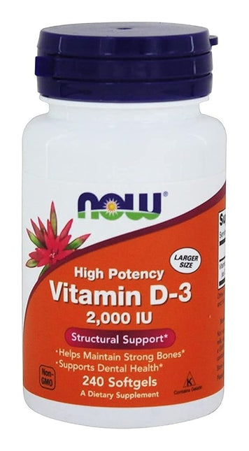 NOW Foods Vitamin D-3 2000Iu 240 Softgels (Pack Of