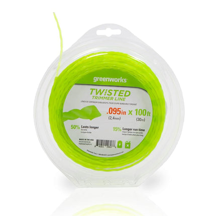 Greenworks 0.095" 100-Foot Twisted String Trimmer Line
