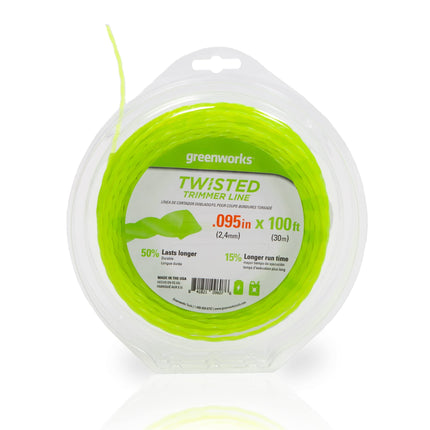 Greenworks 0.095" 100-Foot Twisted String Trimmer 