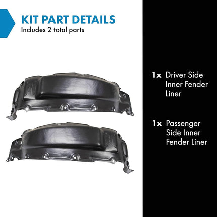 TRQ Inner Fender Liner Set Compatible with 1998-2007 Toyota Land Cruiser TO1248114 TO1249114