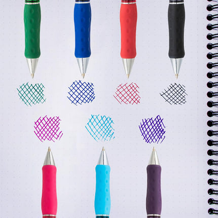 Pentel RSVP Super RT Ballpoint Pen, (0.7mm) Medium Line, Assorted Ink Colors, 8 Pack with Bonus Black Ink Pen
