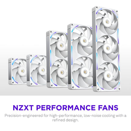 NZXT F120X - 120mm PWM RGB Performance PC Case Fan - White