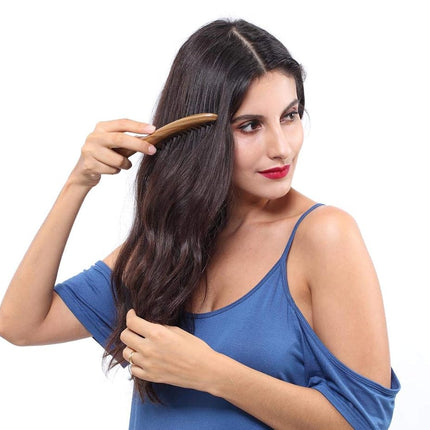 Louise Maelys Hair Comb Wooden Wide Tooth Combs for Curly Hair Detangling Sandalwood