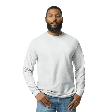 Gildan Heavy Cotton Long Sleeve T-Shirt, Style G5400, 2-Pack, Ash Grey