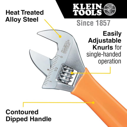 KLEIN TOOLS Extra-Capacity Adjustable Wrench 12"