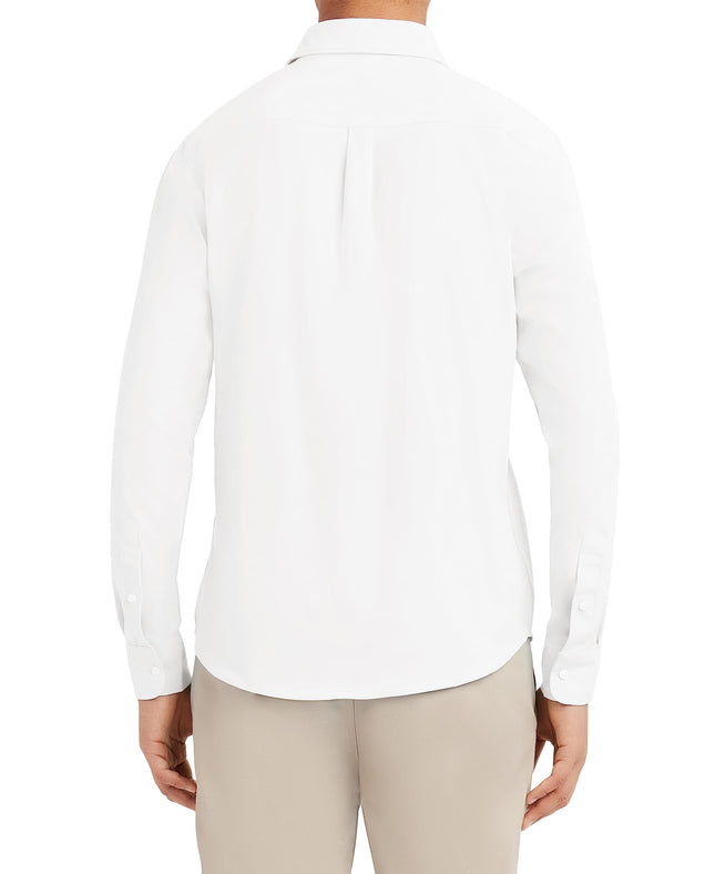 Nautica Men's Long Sleeve Uniform Oxford Shirt, White, Large
