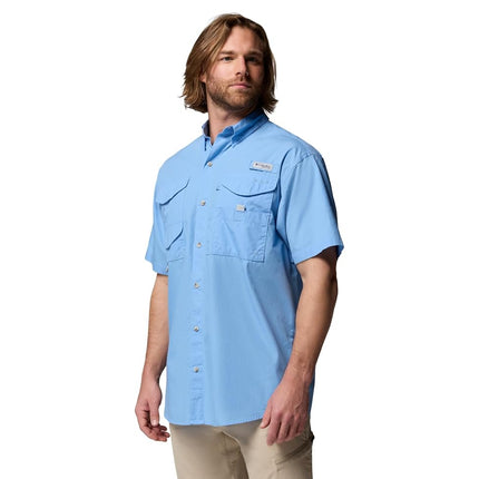 Columbia Men's Bonehead Short Sleeve Shirt, Blue, XX-Small