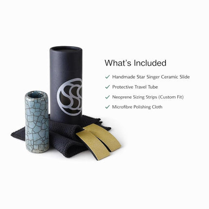 Handmade Ceramic Guitar Slide – Warm Tone, Smooth Feel – Artisan Finish – Made in Small Batches – Midnight (Large)