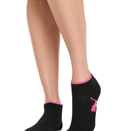 PUMA Women's Half Terry Runner Socks 6-Pack, Black/Multi Color, 9-11