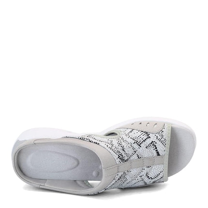Easy Spirit Womens Traciee2 Open Toe Casual Slide Sandals, Silver,