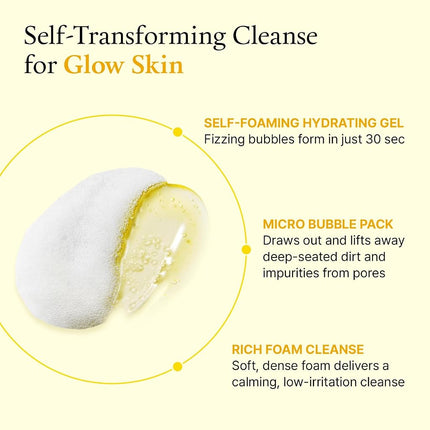 FULLY Lemon Vita Bubble Mask Cleanser 150ml, Gel-to-Foam Face Wash