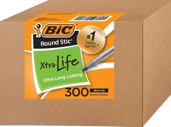 BIC Round Stic Xtra Life Bulk Ink Pens Ballpoint -