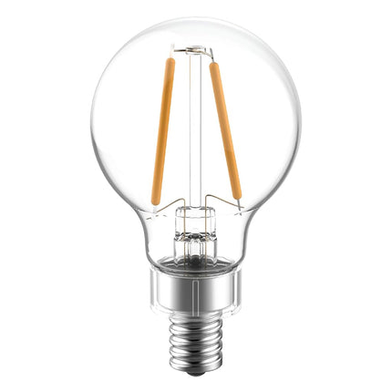 GE Lighting 31914 Clear Finish Light Bulb Reveal HD Dimmable LED Decorative G16.5 Globe 4.5 (40-Watt Replacement), 290-Lumen Candelabra Base, 2-Pack