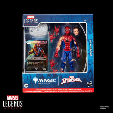 Marvel Legends Series Magic: The Gathering Battle-Damaged Spider-Man, 6-Inch Action Figure Toy Plus Exclusive Foil Collectible Card Game Trading Card