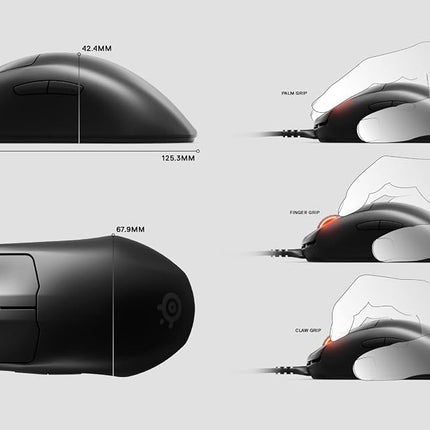 SteelSeries Prime - Esports Performance Gaming Mouse – 18,000 CPI TrueMove Pro Optical Sensor – Magnetic Optical Switches, Black