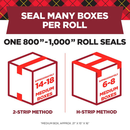 Cinta de embalaje Scotch Secure Seal, ultra transparente, sellado fiable y duradero, 4,8 cm x 20,32 m, 6 rollos de embalaje con dispensadores