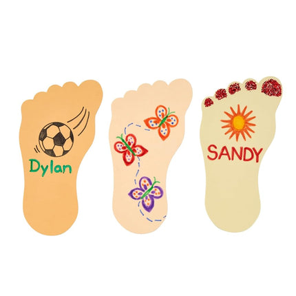 Colorations Colors Like Me Feet, Set of 24, 4 Colors, Glossy Cardstock Feet Shapes