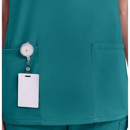 Dickies EDS Signature Scrubs for Women, V-Neck Womens Tops in Soft Brushed Poplin 86706, Ceil Blue, XXL Plus