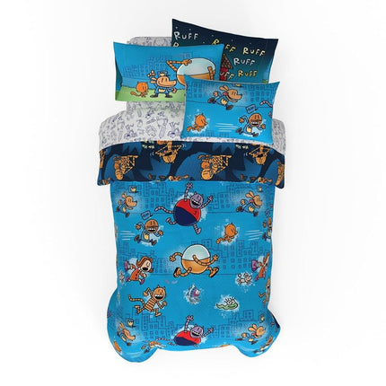 Franco Comforter and Sheet Set with Sham, Microfiber, Dog Man, 5 Piece Twin Size