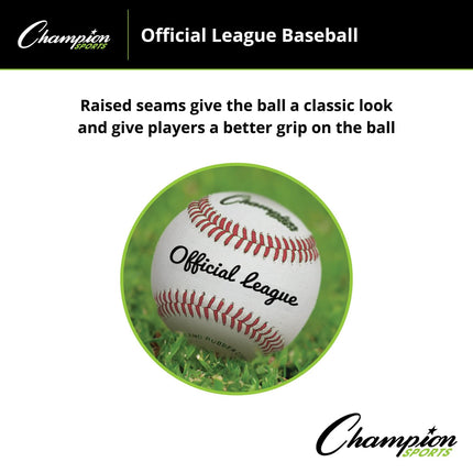 Ballons de Baseball Champion Sports OLB5 en Cuir Pleine Fleur de Ligue Officielle
