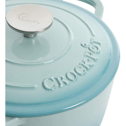 Crock-Pot Artisan Round Enameled Cast Iron Dutch Oven, 7-Quart, Aqua